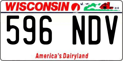 WI license plate 596NDV