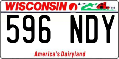 WI license plate 596NDY