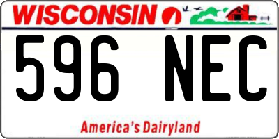 WI license plate 596NEC