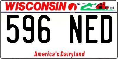 WI license plate 596NED