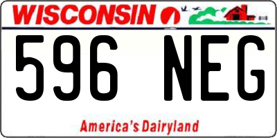 WI license plate 596NEG