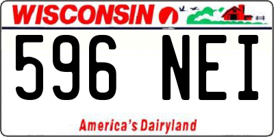 WI license plate 596NEI