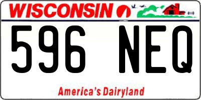 WI license plate 596NEQ