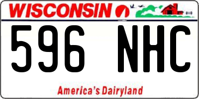 WI license plate 596NHC