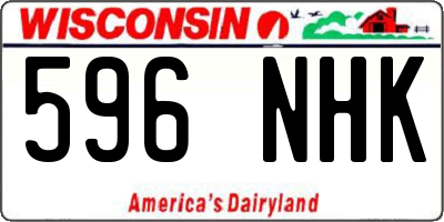 WI license plate 596NHK