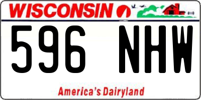 WI license plate 596NHW