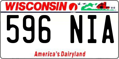 WI license plate 596NIA