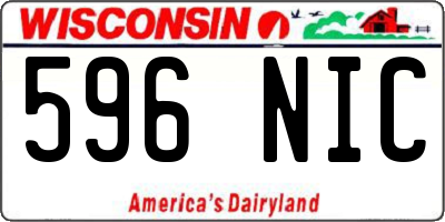 WI license plate 596NIC