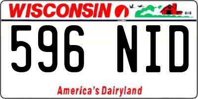 WI license plate 596NID