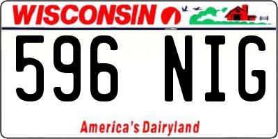 WI license plate 596NIG
