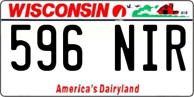 WI license plate 596NIR