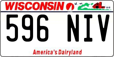 WI license plate 596NIV