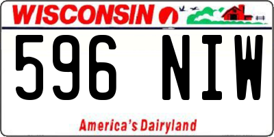 WI license plate 596NIW