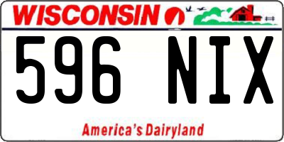 WI license plate 596NIX