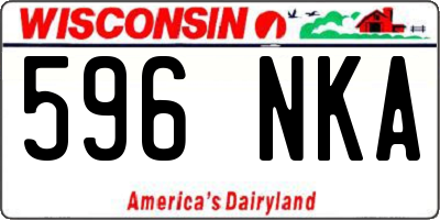 WI license plate 596NKA
