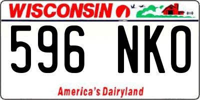 WI license plate 596NKO