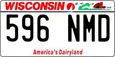 WI license plate 596NMD