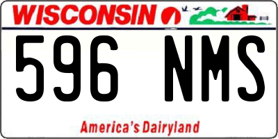 WI license plate 596NMS