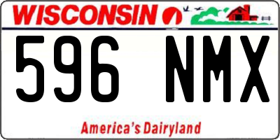 WI license plate 596NMX