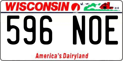 WI license plate 596NOE