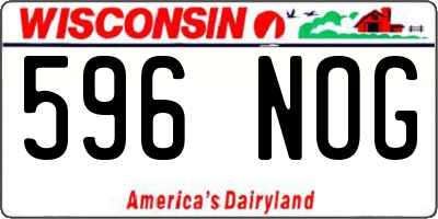 WI license plate 596NOG