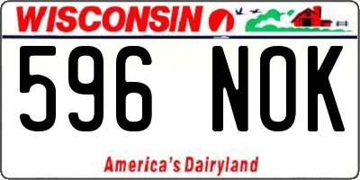 WI license plate 596NOK