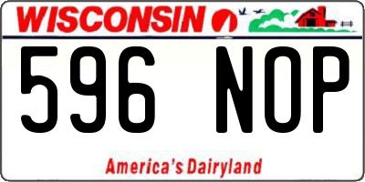 WI license plate 596NOP