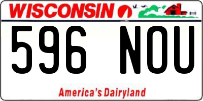 WI license plate 596NOU