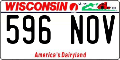 WI license plate 596NOV