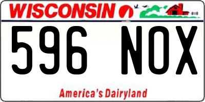 WI license plate 596NOX