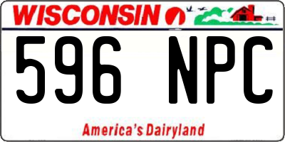 WI license plate 596NPC