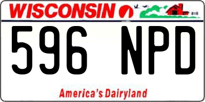WI license plate 596NPD