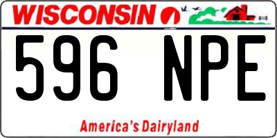 WI license plate 596NPE