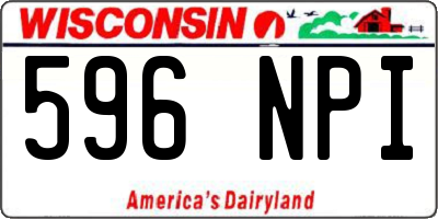 WI license plate 596NPI
