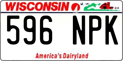 WI license plate 596NPK