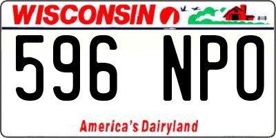 WI license plate 596NPO