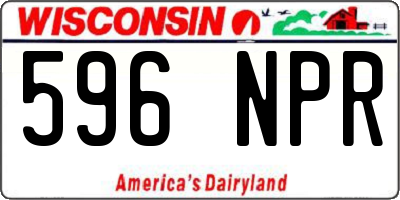 WI license plate 596NPR