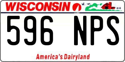 WI license plate 596NPS