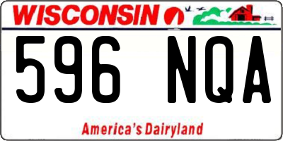WI license plate 596NQA