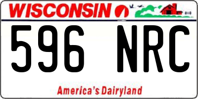 WI license plate 596NRC
