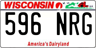 WI license plate 596NRG