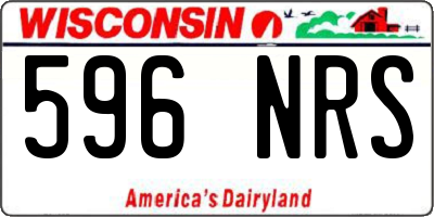 WI license plate 596NRS