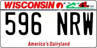 WI license plate 596NRW