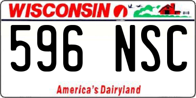 WI license plate 596NSC