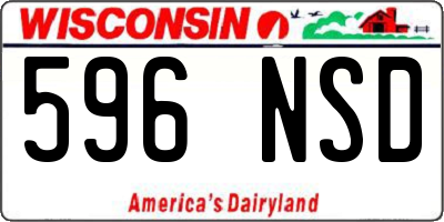 WI license plate 596NSD