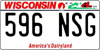 WI license plate 596NSG