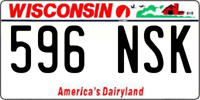 WI license plate 596NSK