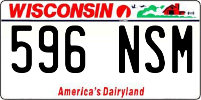 WI license plate 596NSM