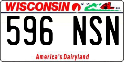 WI license plate 596NSN
