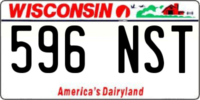 WI license plate 596NST